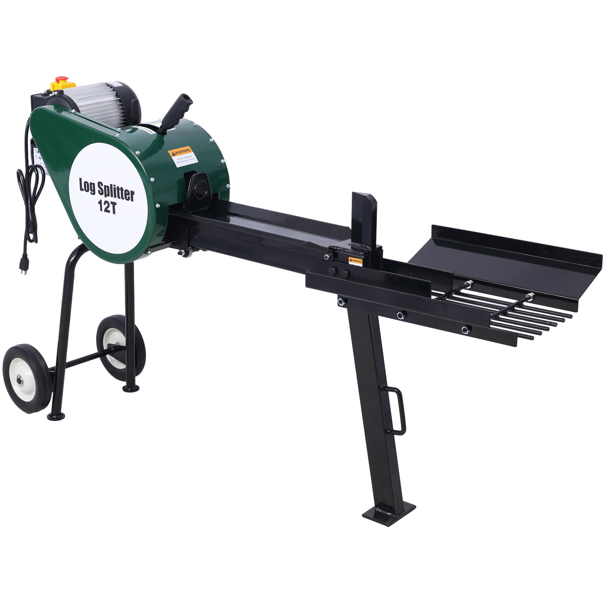 Double Flywheel Electric Log Splitter Log Splitter Electric Portable 12 Ton hotizontal 2HP 16A,electric firewood splitting machine