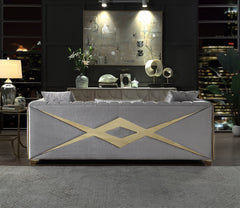 Velencia 2Pc Modern Living Room Set  in Silver