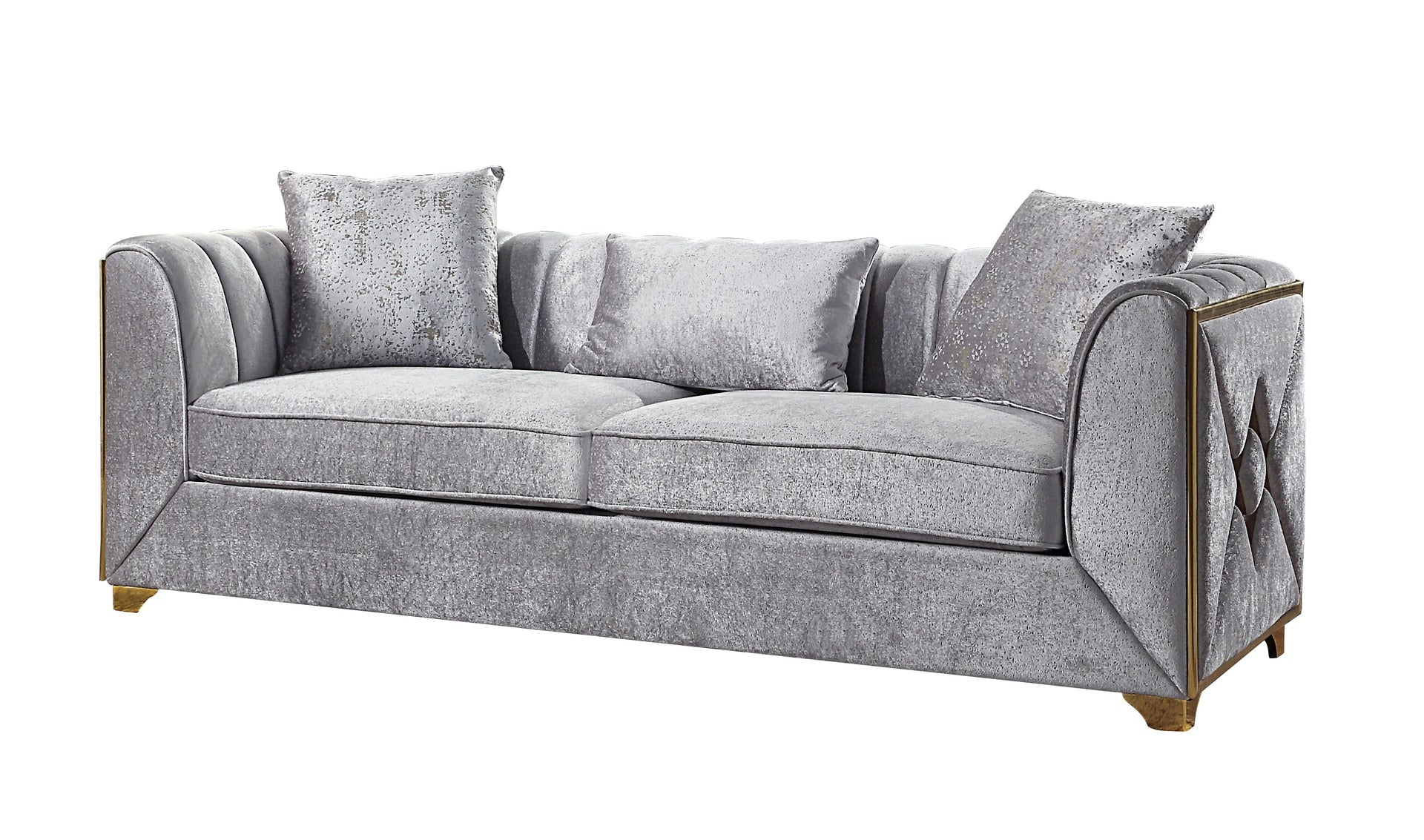 Velencia Modern Style Sofa made with wood in Silver      same asG150109224  (NJ inventory,)