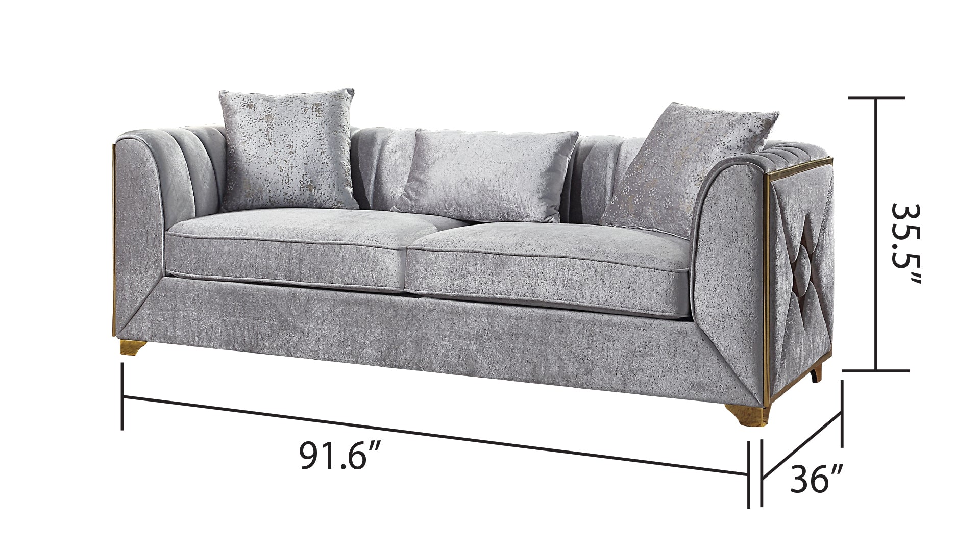 Velencia Modern Style Sofa made with wood in Silver      same asG150109224  (NJ inventory,)