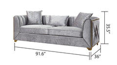 Velencia Modern Style Sofa made with wood in Silver      same asG150109224  (NJ inventory,)