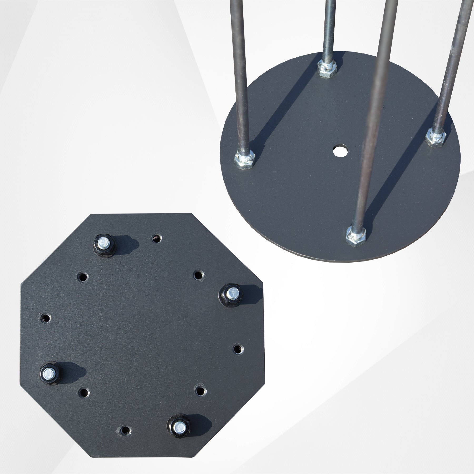 Patio Umbrella Base in Ground, Heavy-Duty Steel Construction for Stability, Supports up to 700LBS, 7.8" x 7.8" x 22"