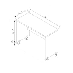 Wooden Mobile Computer Desk, Home Office Desk - Distressed Grey