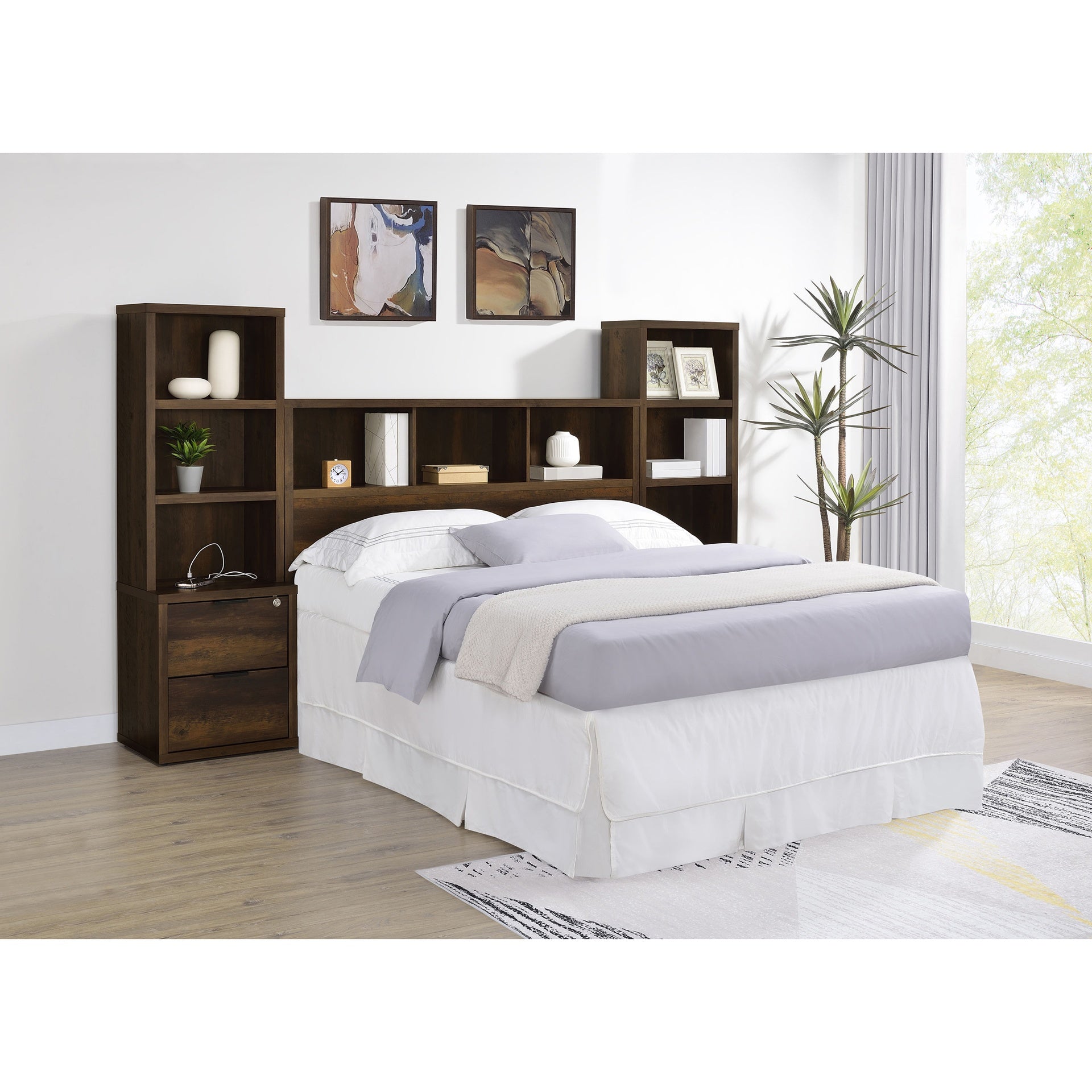 Geary Pine 3-piece Queen Bedroom Set with Bookcase Headboard