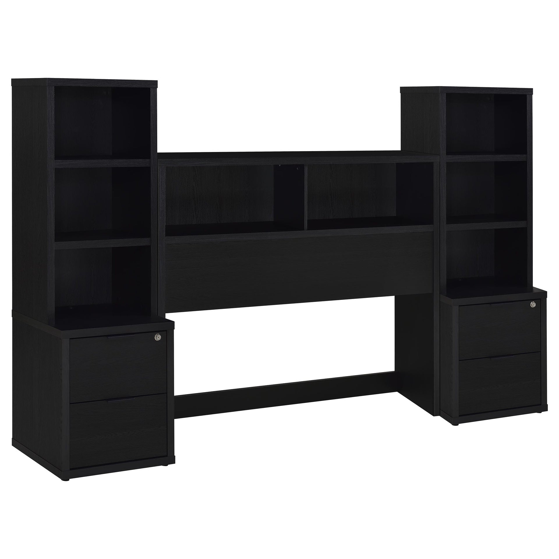 Geary Black 3-piece Full Bedroom Set with Bookcase Headboard