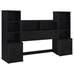 Geary Black 3-piece Full Bedroom Set with Bookcase Headboard