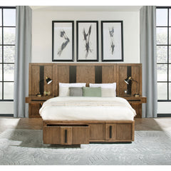 Moraga Ash Brown Queen Wall Panel Storage Bed