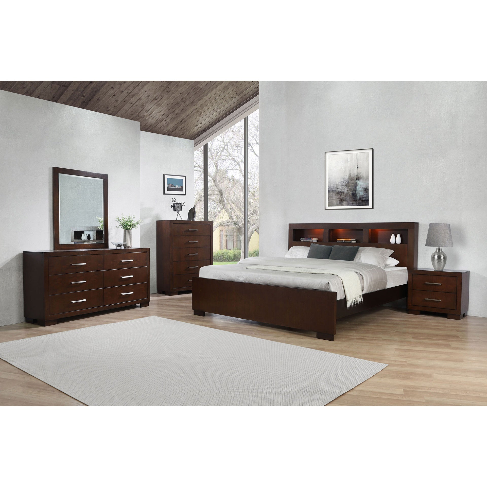 Polk Cappuccino 5-piece Queen Bedroom Set