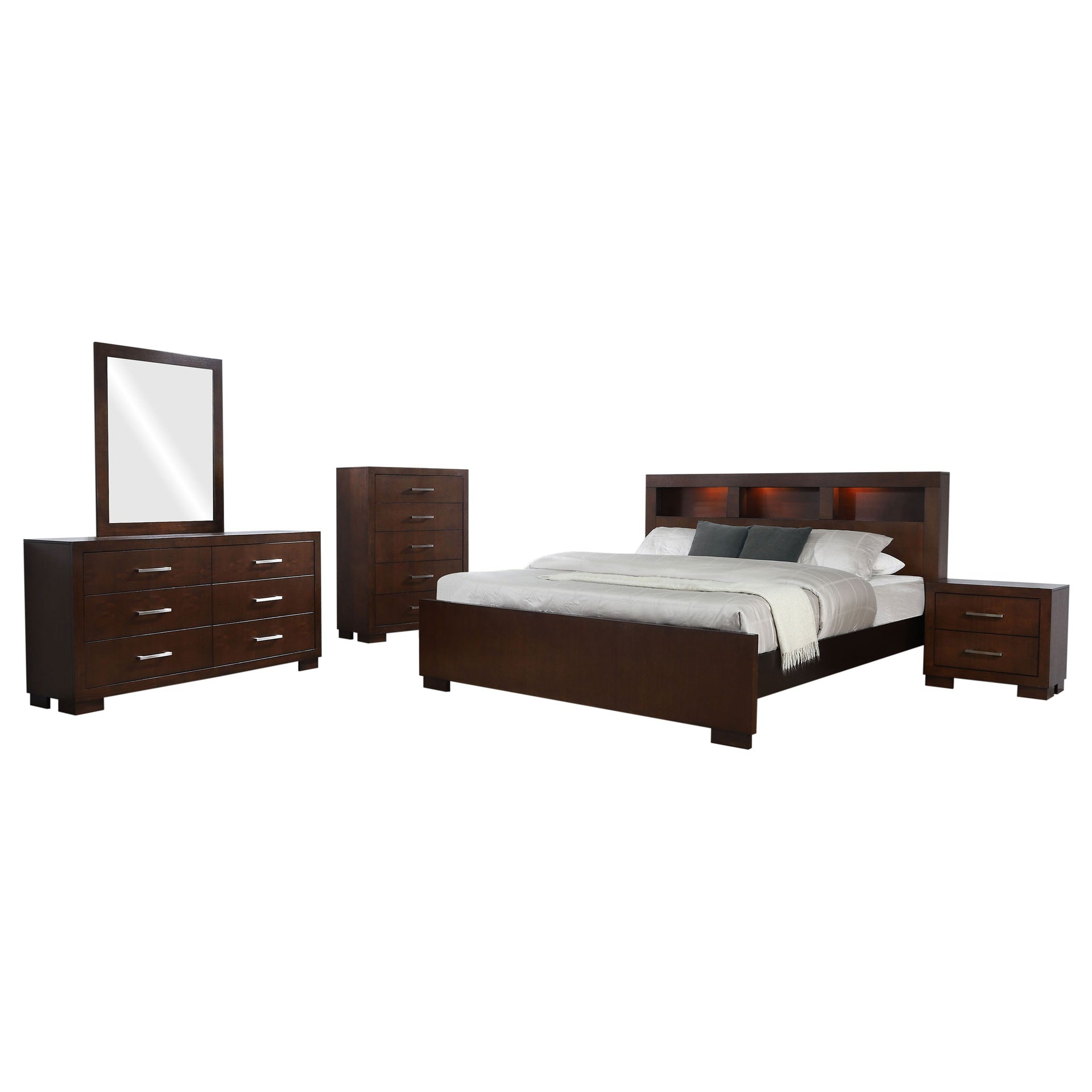 Polk Cappuccino 5-piece Queen Bedroom Set
