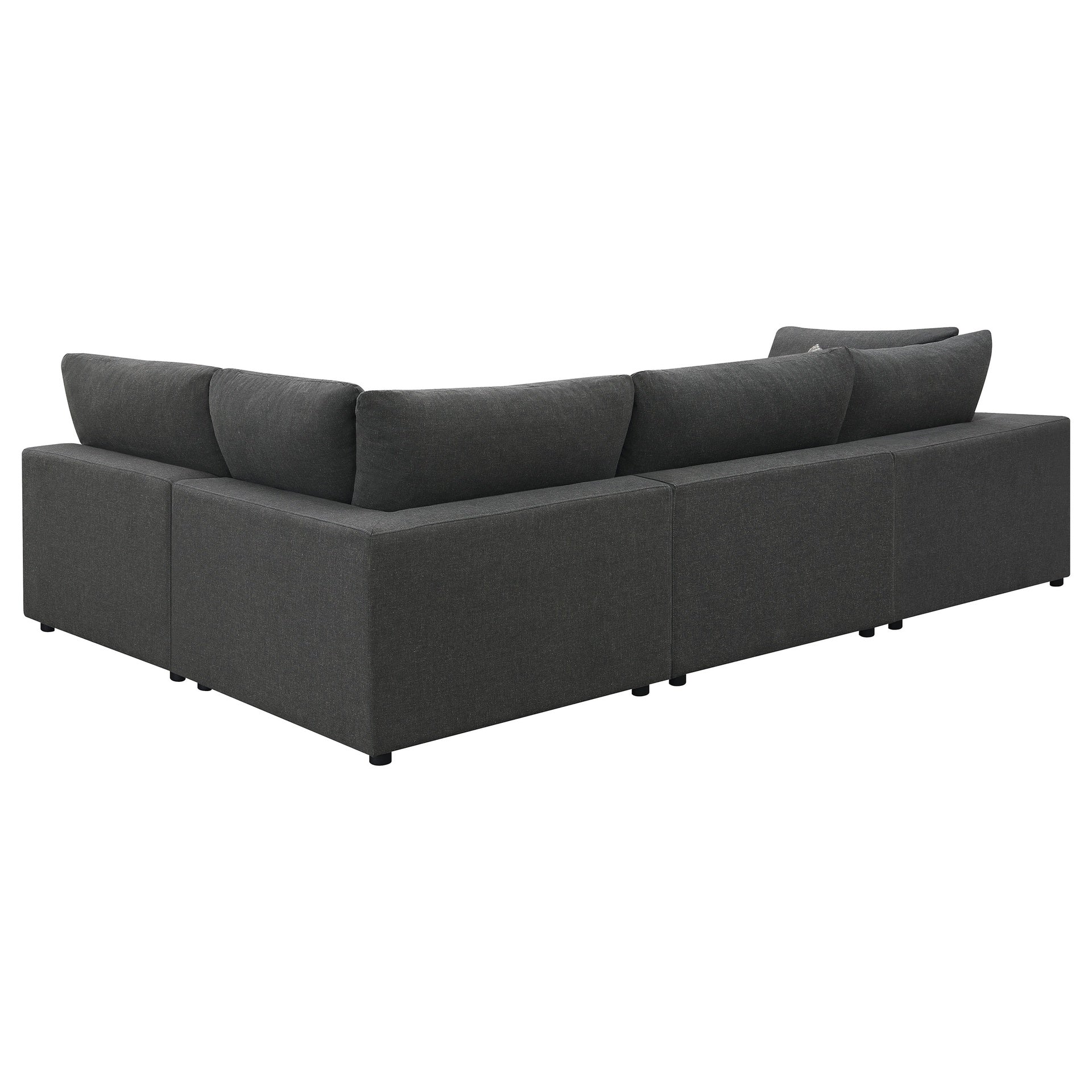 Rhette Charcoal 4-piece Upholstered Sectional with Reversible Cushions