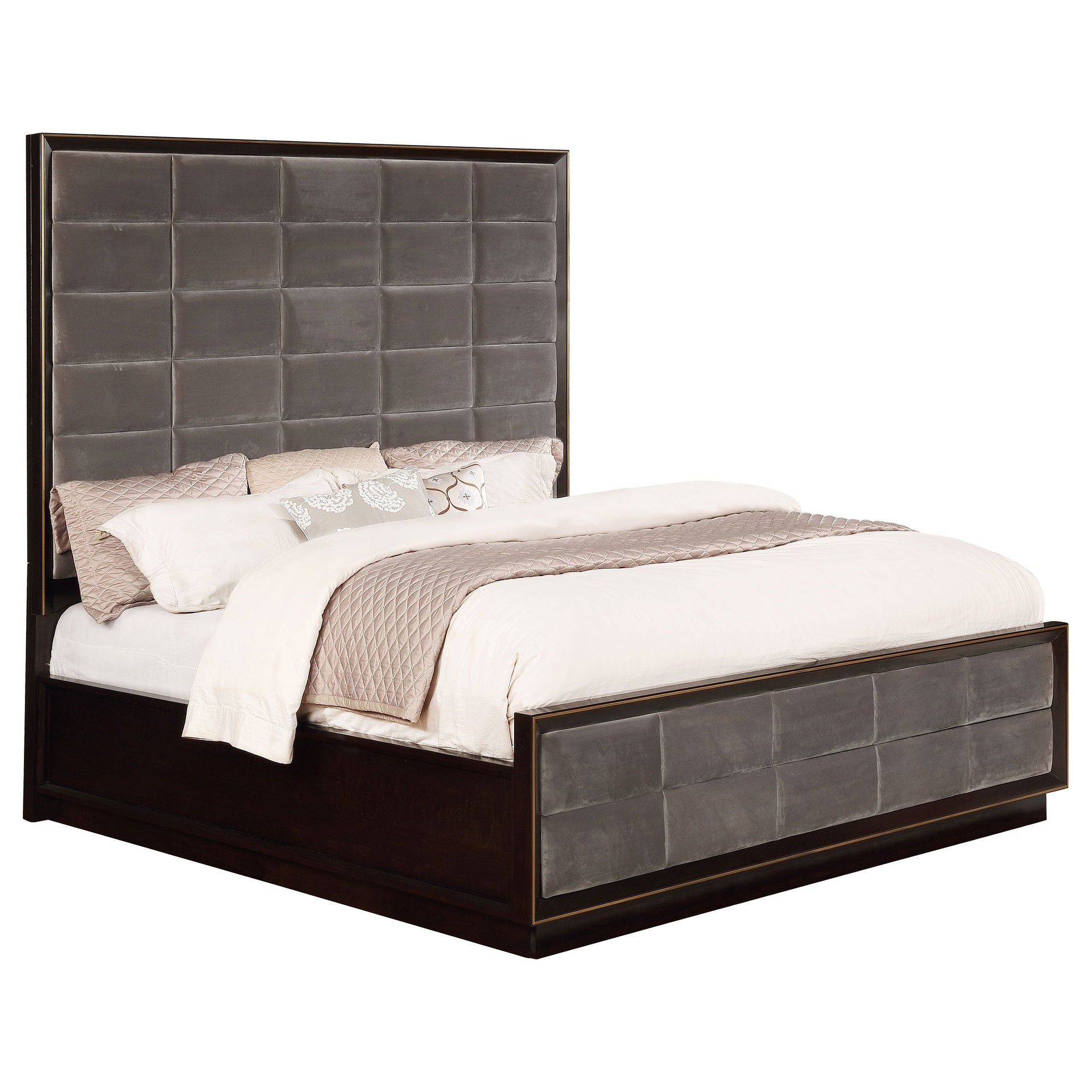 Drea Grey and Smoked Peppercorn Queen Panel Bed
