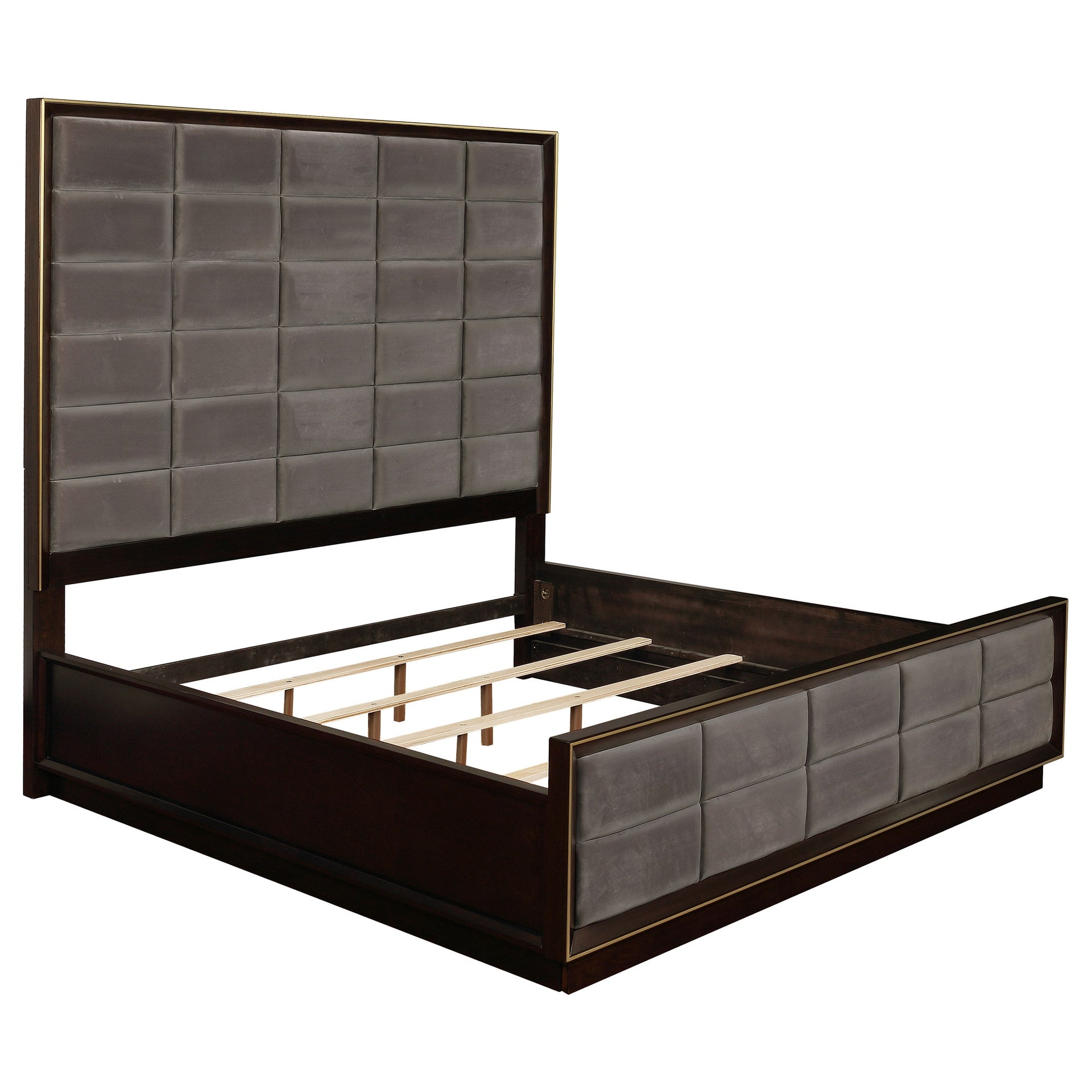 Drea Grey and Smoked Peppercorn Queen Panel Bed