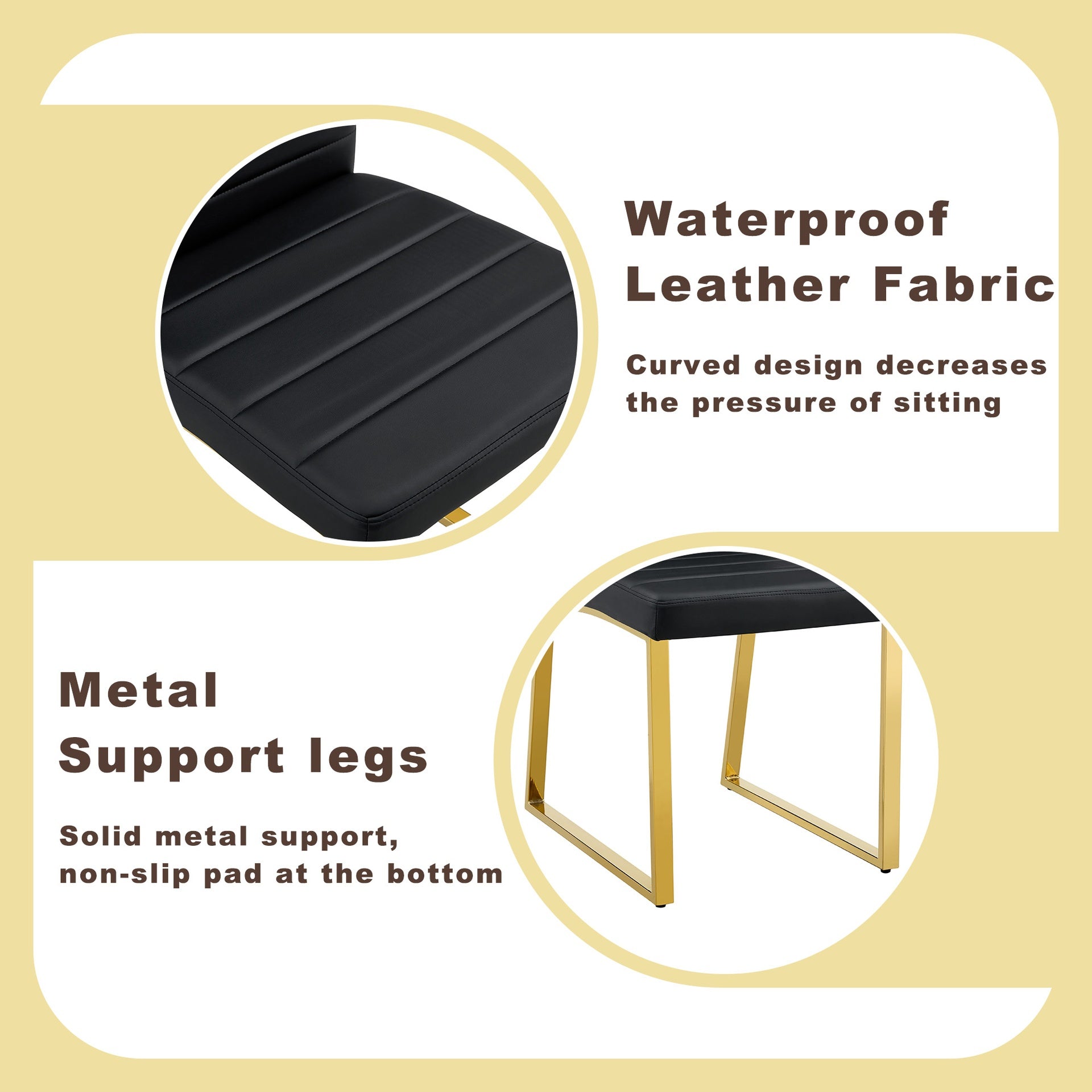 2-Pack - Heavy-duty chairs set: 2.1" thick cushion, iron frame, perfect for home or office. Classic colors, great value