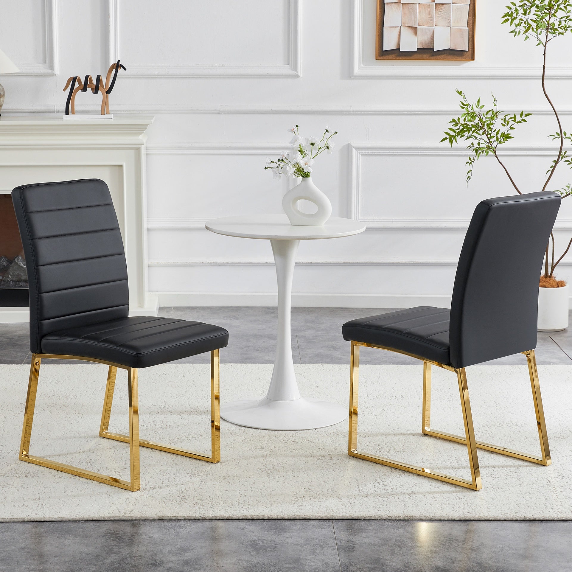 2-Pack - Heavy-duty chairs set: 2.1" thick cushion, iron frame, perfect for home or office. Classic colors, great value