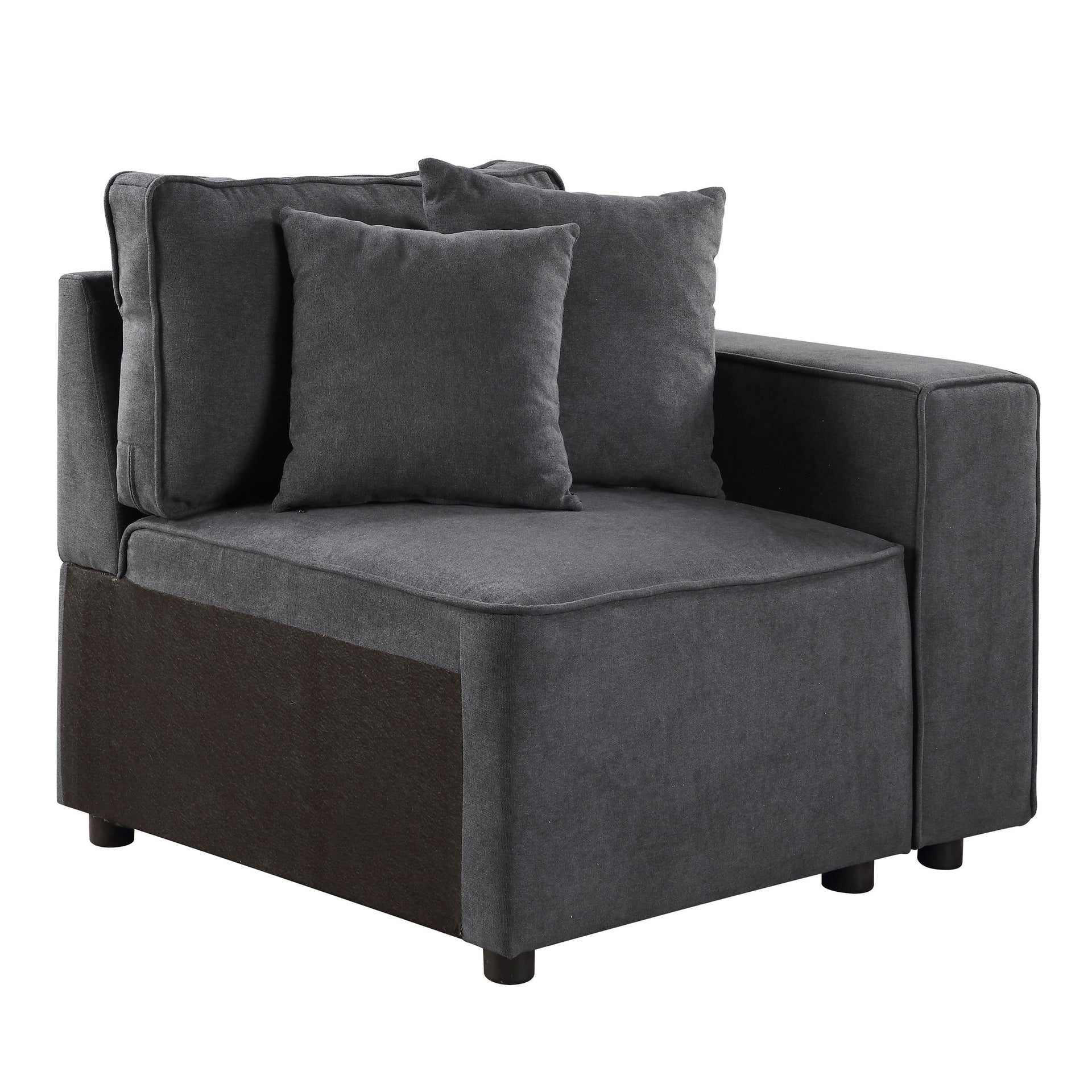 Grey Right Facing Loose Back Sofa