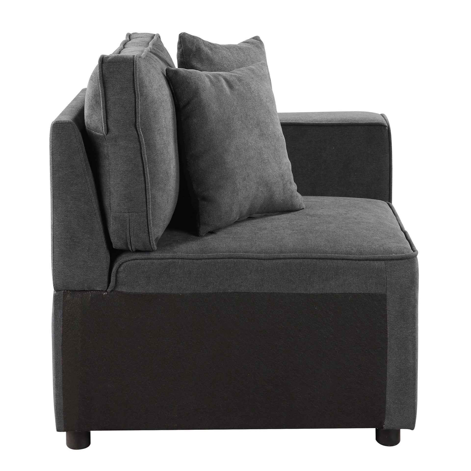 Grey Right Facing Loose Back Sofa