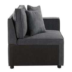 Grey Right Facing Loose Back Sofa