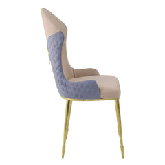 Tan and Gold Sloped Arms Dining Chairs (Set of 2)