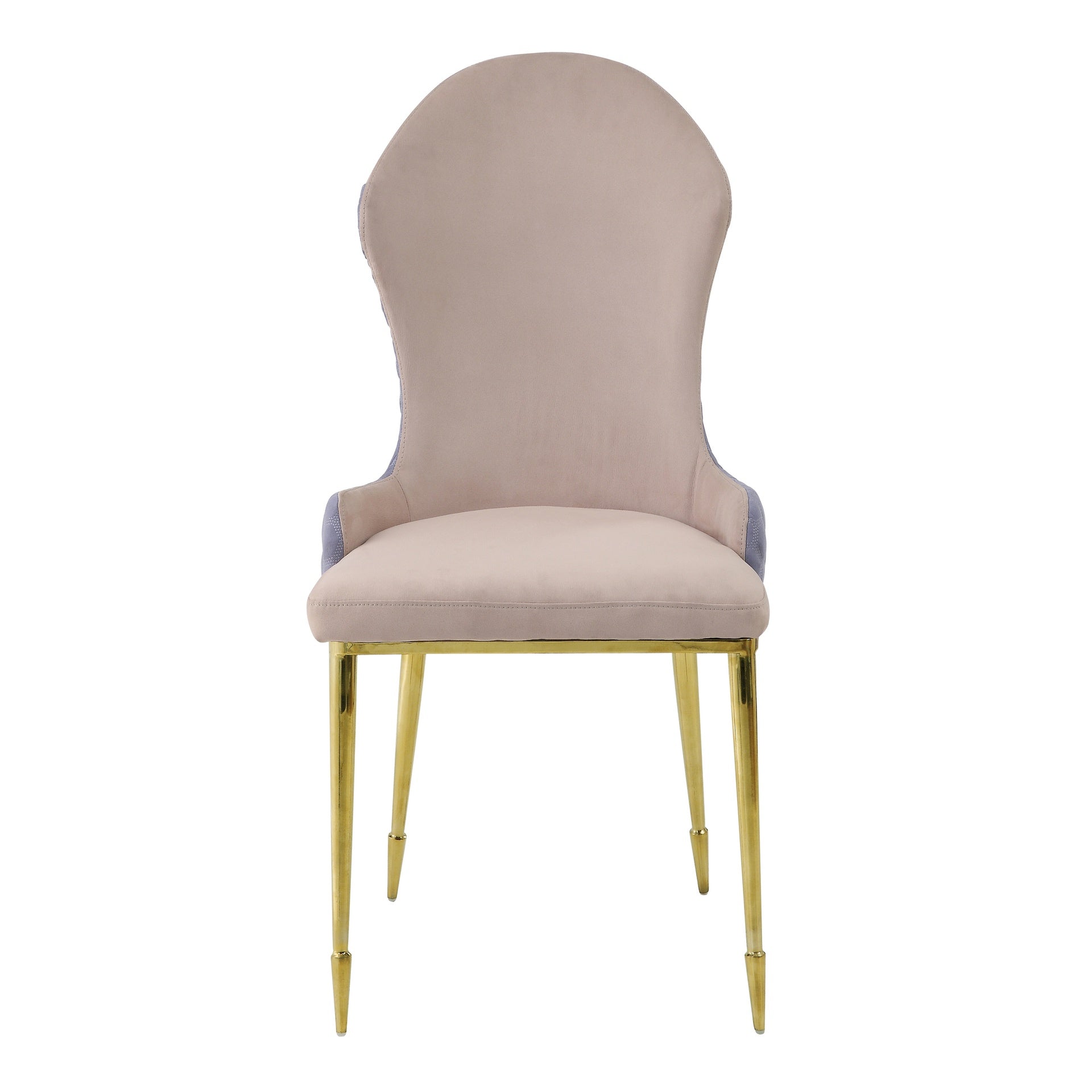 Tan and Gold Sloped Arms Dining Chairs (Set of 2)