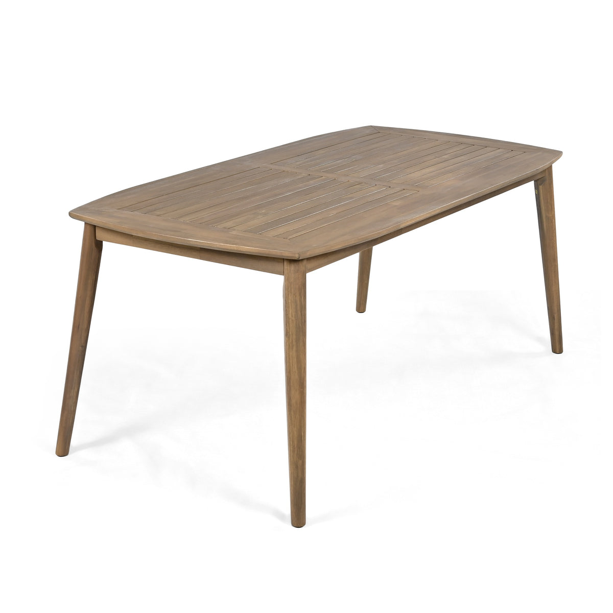 Acacia Wood Dining Table 8-Person Outdoor Table, Farmhouse Furniture for Patio, Garden, Backyard, Light Brown 180 LBS Weight Capacity 70.75"L
