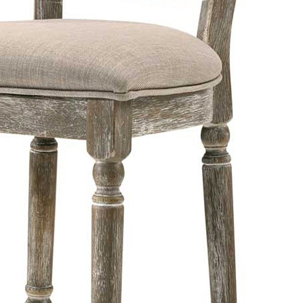 Beige and Reclaimed Grey Padded Seat Side Chairs (Set of 2)