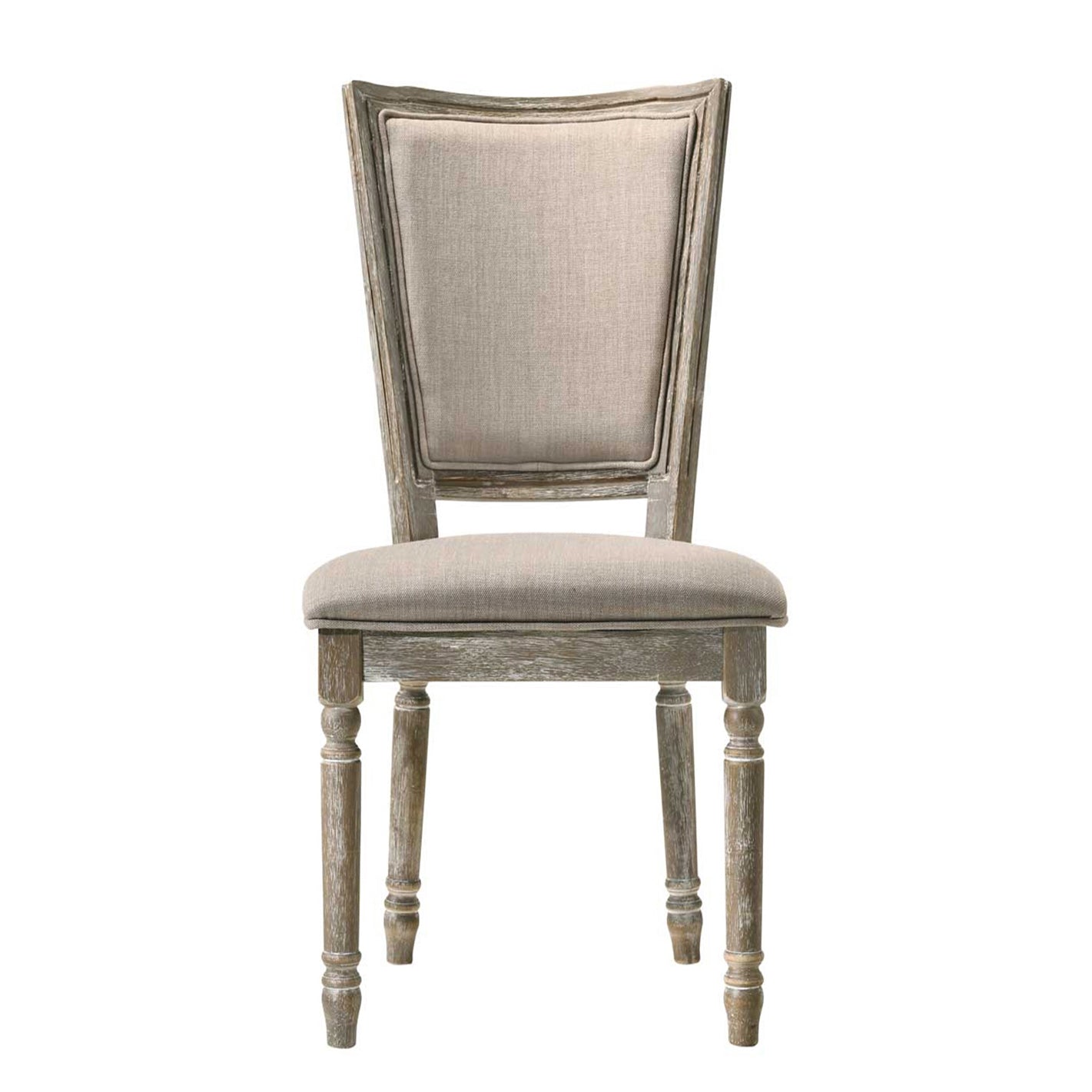 Beige and Reclaimed Grey Padded Seat Side Chairs (Set of 2)