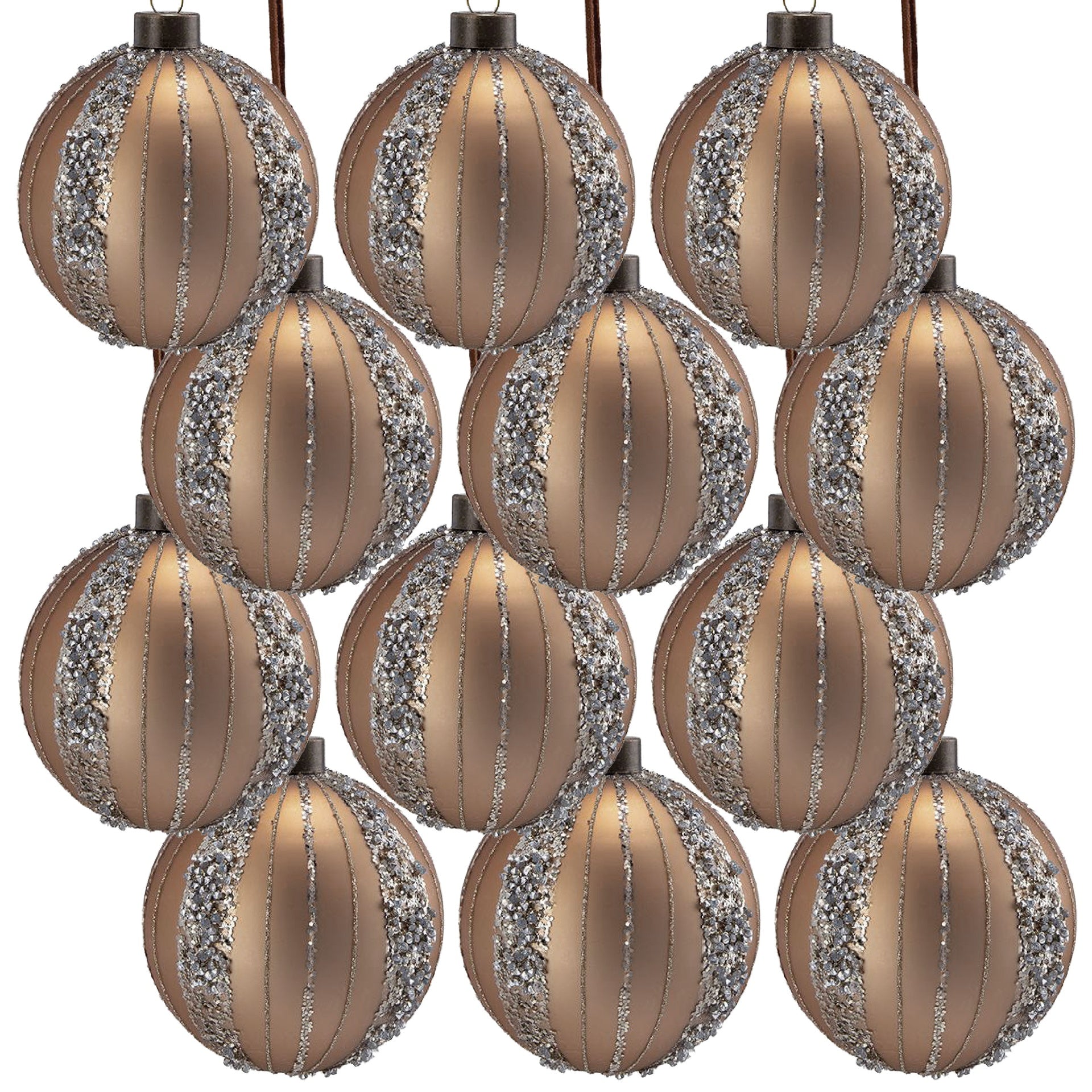D3" Christmas Ball Ornaments, Glass Decorative Hanging Ball Christmas Tree Ornaments for Holiday Party Decorations, Set of 12