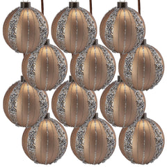 D3" Christmas Ball Ornaments, Glass Decorative Hanging Ball Christmas Tree Ornaments for Holiday Party Decorations, Set of 12