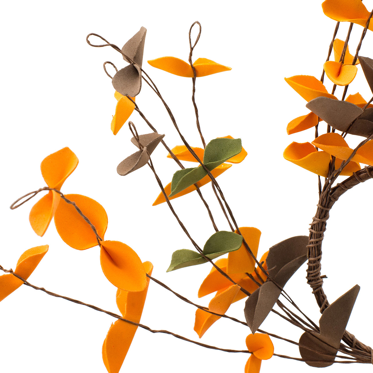 Set of 12, 8" Fall Leaves Wreath, Botanicals Decor for Harvest Festival Fall Festival & Thanksgiving Table Decorations