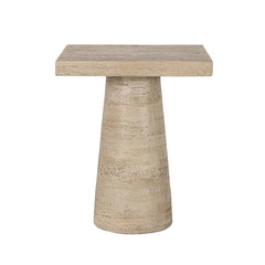 20x20x24" Cream Square Side Table with Pedestal Base