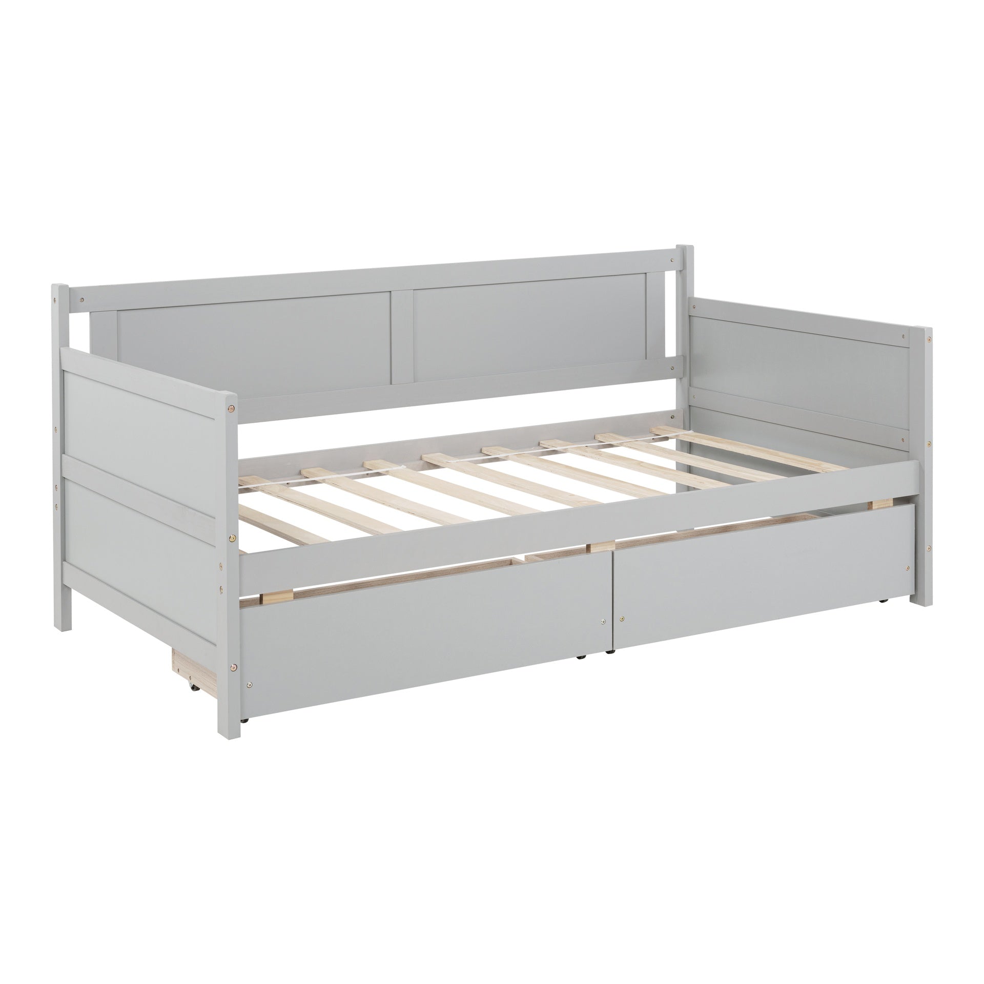 Twin Size Pine Wood Daybed with two Storage Drawers ,Grey(OLD SKU:W50426286)
