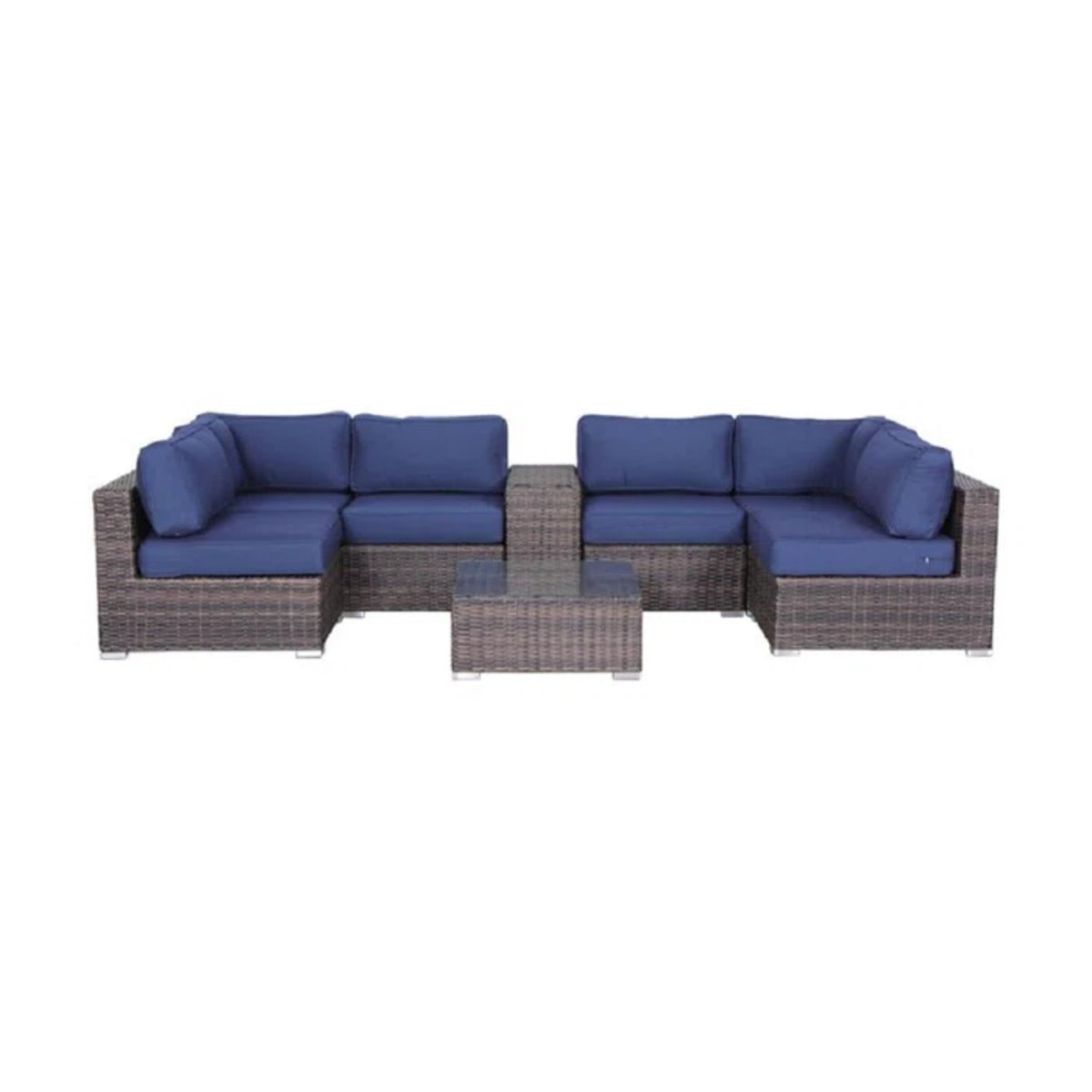 Fully Assembled 4-Person Wicker Patio Seating Set with  Cushions.