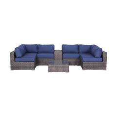 Fully Assembled 4-Person Wicker Patio Seating Set with  Cushions.