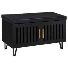 Clackamas Black 2-door Storage Bench