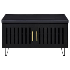 Clackamas Black 2-door Storage Bench
