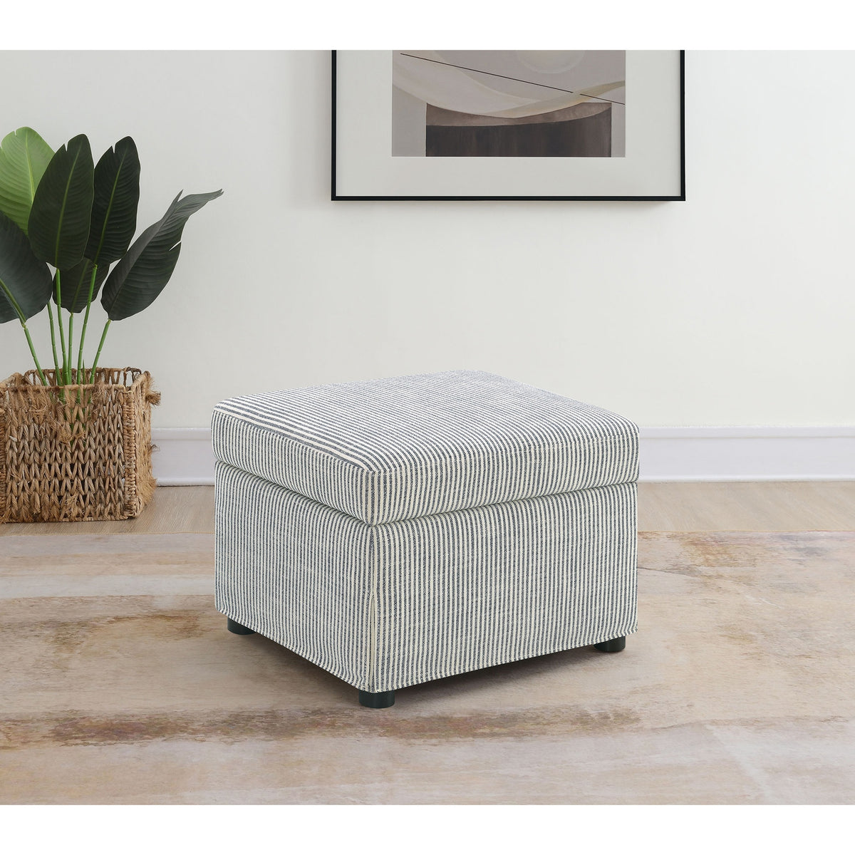 Merced Grey Upholstered Lift Top Storage Ottoman