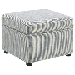 Merced Grey Upholstered Lift Top Storage Ottoman