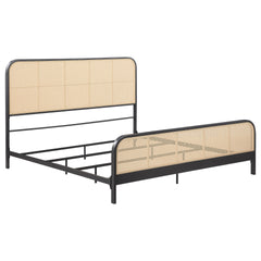 Randall Black Open Cane Webbing Metal Eastern King Bed