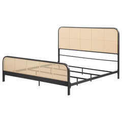Randall Black Open Cane Webbing Metal Eastern King Bed