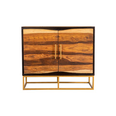 Denali Black Walnut and Gold 2-door Accent Cabinet