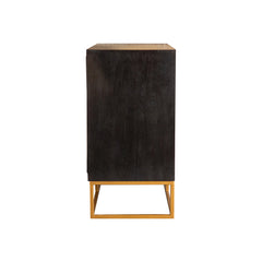 Denali Black Walnut and Gold 2-door Accent Cabinet