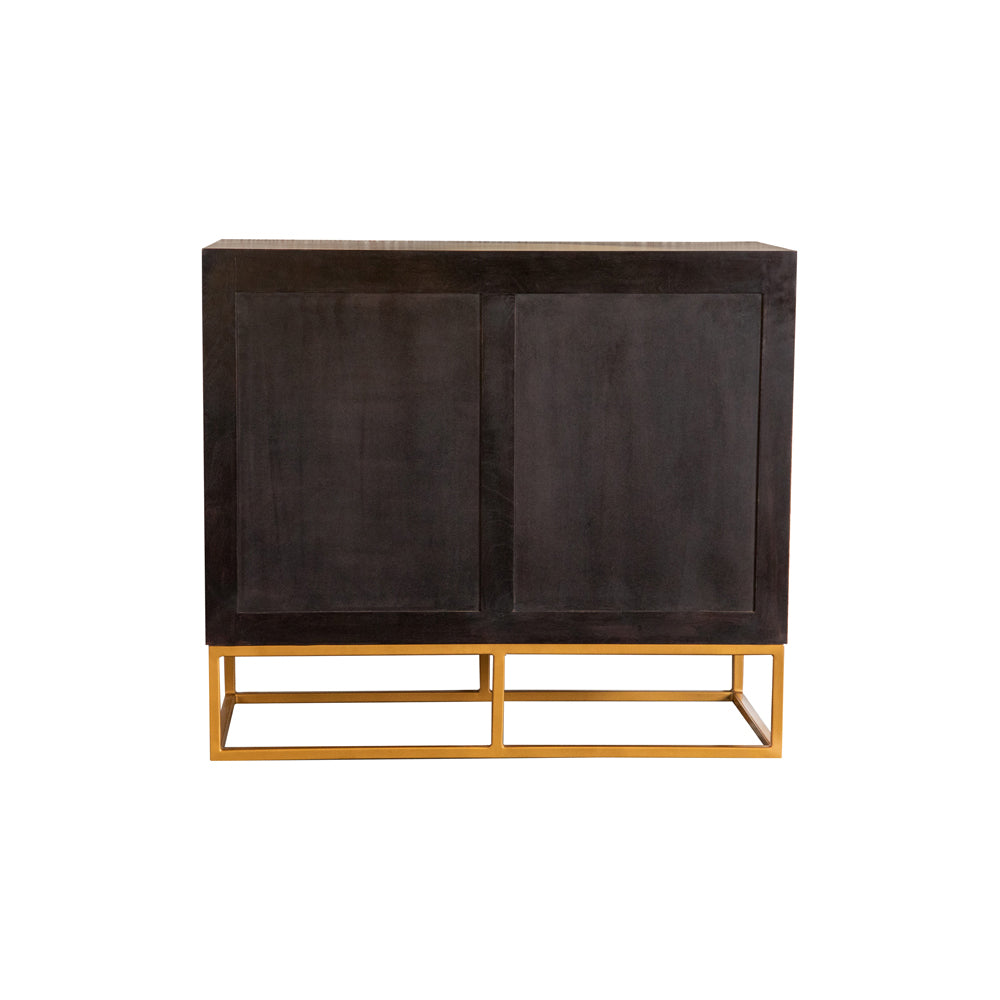 Denali Black Walnut and Gold 2-door Accent Cabinet