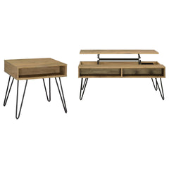 Golden Oak 2-piece Lift Top Coffee and End Table Set