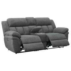 Divine Charcoal Upholstered Power Loveseat