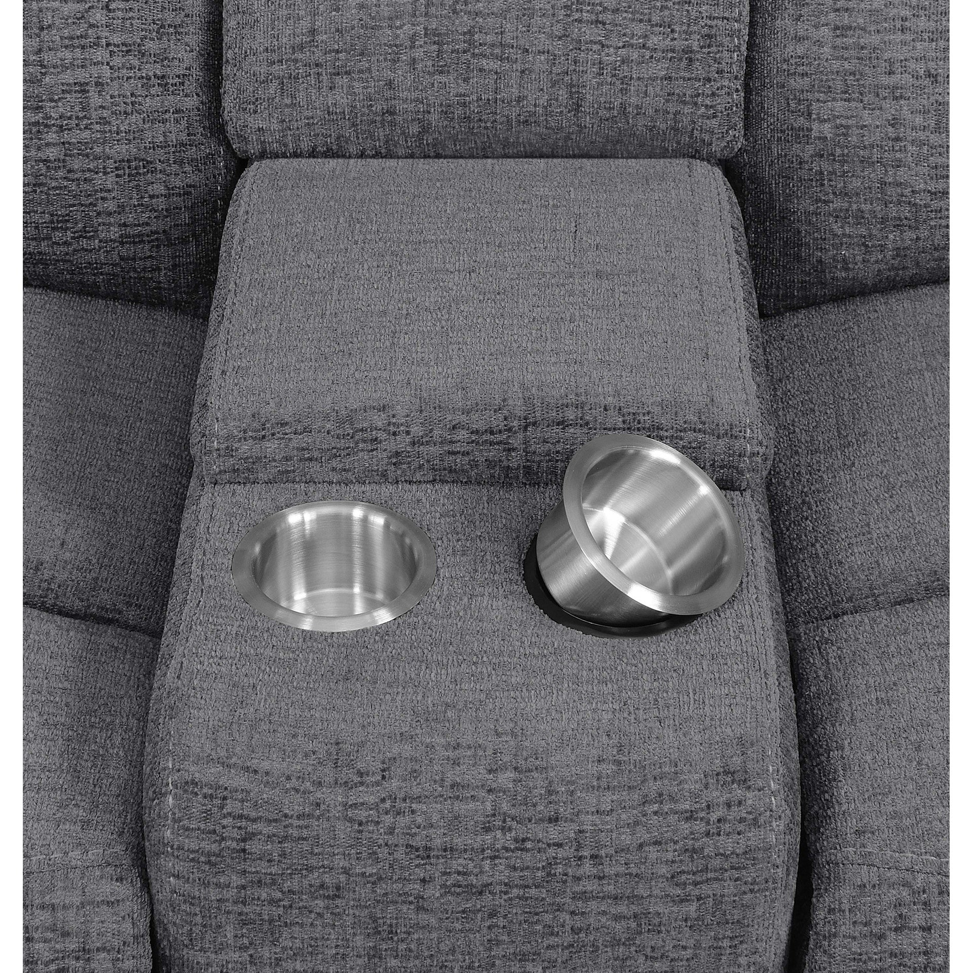 Divine Charcoal Upholstered Power Loveseat