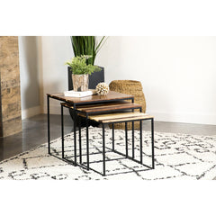 Natural and Black 3-piece Nesting Table