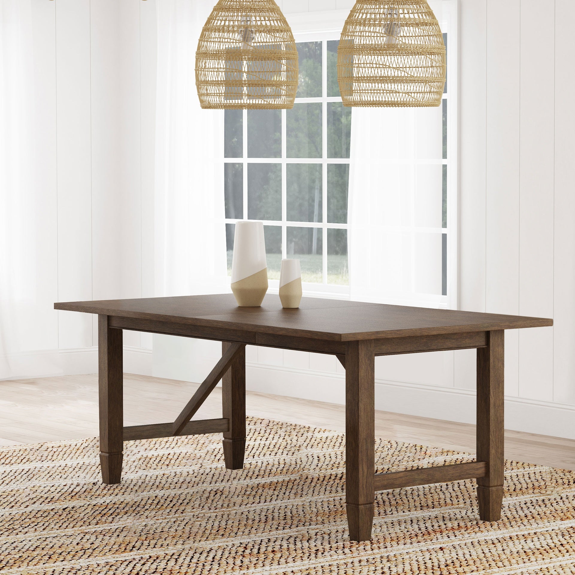 Jamie Light Brown Rectangular Wood Dining Table