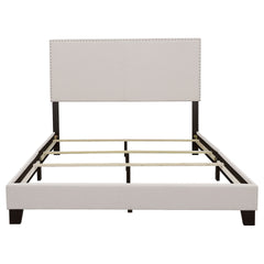 Guyancourt Ivory Upholstered Eastern King Panel Bed