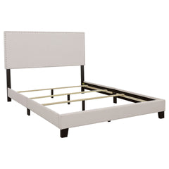 Guyancourt Ivory Upholstered Eastern King Panel Bed