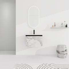 24'' Floating Wall-Mounted Bathroom Vanity With Ceramics Sink & Soft-Close Cabinet Door, KD-Package
